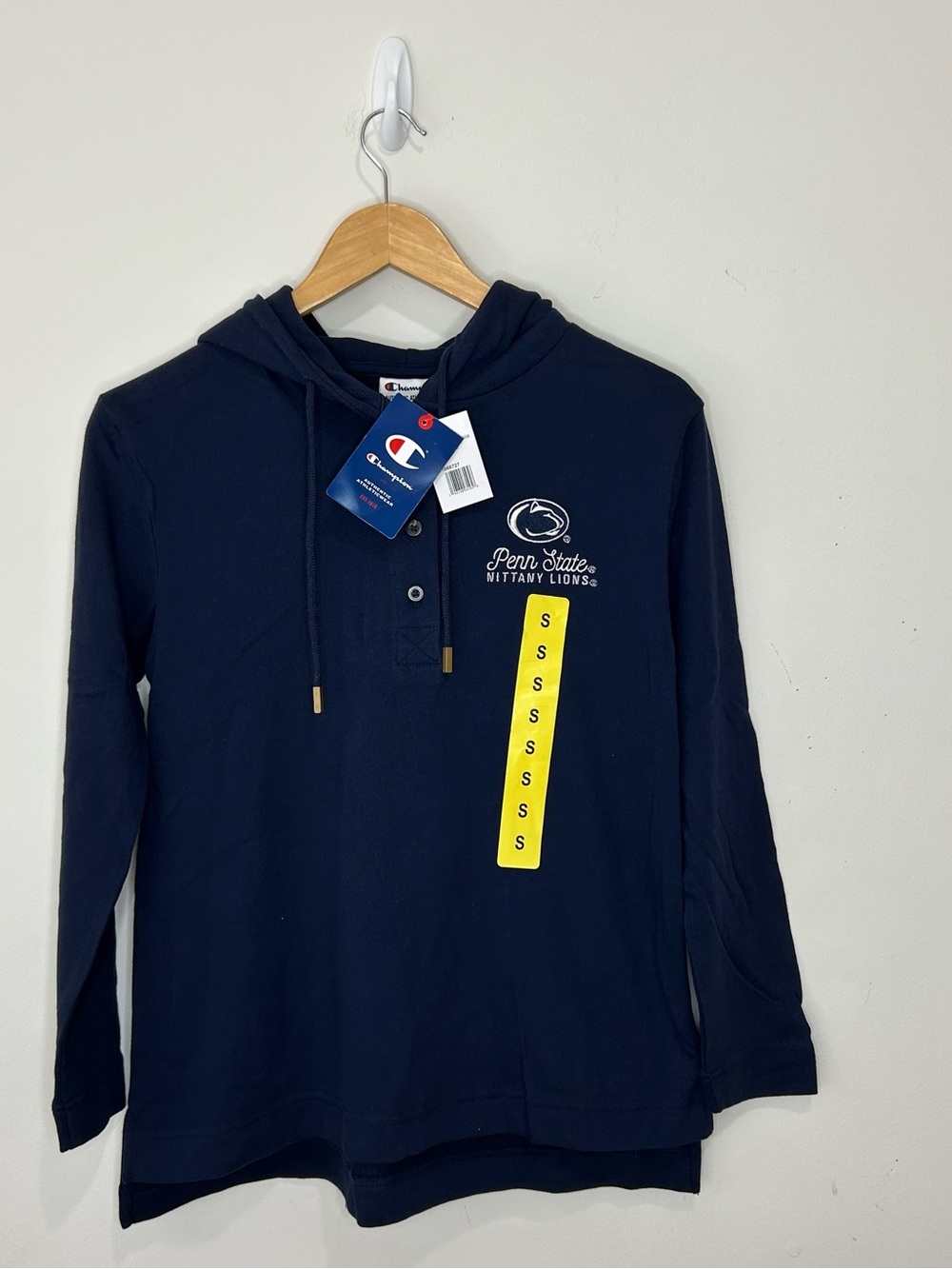 Champion Penn State Nittany Lions Waffle Knit Hoodie Navy Size Small Athletic